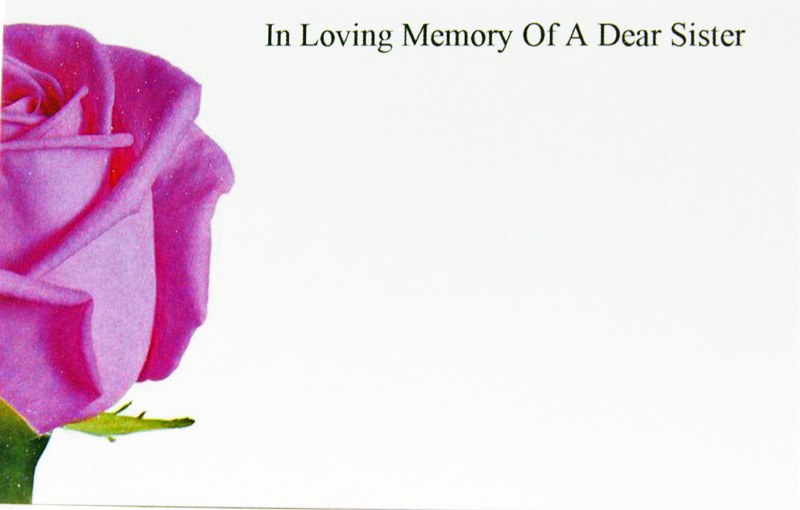 Picture of Florist Cards Small In Loving Memory Of A Dear Sister x 50pcs